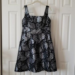 LIKE NEW Black & Silver Brocade Dress